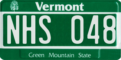 VT license plate NHS048