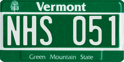 VT license plate NHS051