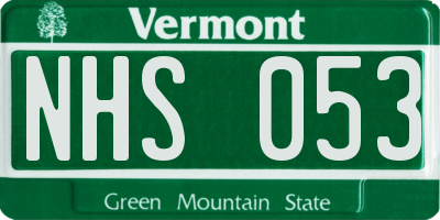 VT license plate NHS053