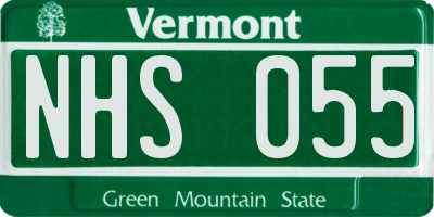 VT license plate NHS055