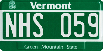 VT license plate NHS059