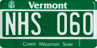 VT license plate NHS060