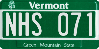 VT license plate NHS071