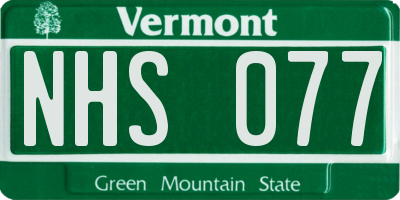 VT license plate NHS077