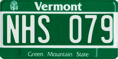 VT license plate NHS079