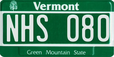 VT license plate NHS080