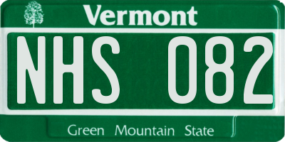 VT license plate NHS082