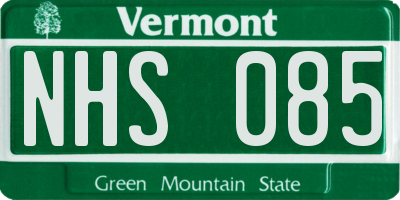 VT license plate NHS085