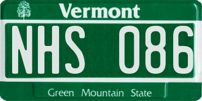 VT license plate NHS086