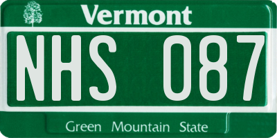 VT license plate NHS087