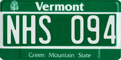 VT license plate NHS094