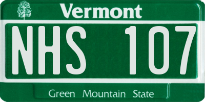 VT license plate NHS107