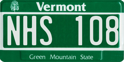 VT license plate NHS108