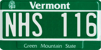 VT license plate NHS116