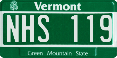 VT license plate NHS119