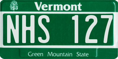 VT license plate NHS127