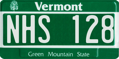 VT license plate NHS128