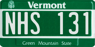 VT license plate NHS131