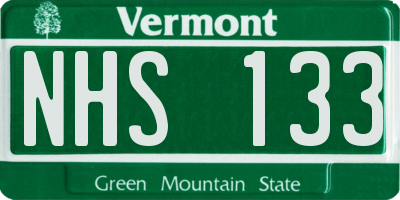 VT license plate NHS133
