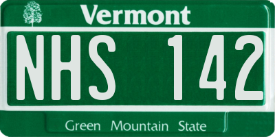 VT license plate NHS142