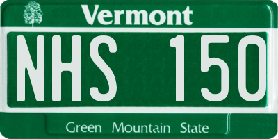 VT license plate NHS150