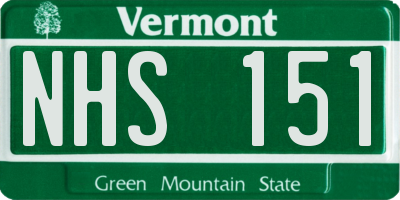 VT license plate NHS151
