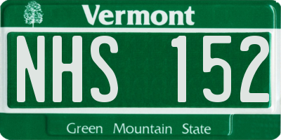 VT license plate NHS152