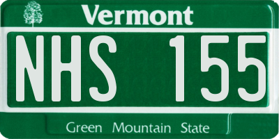 VT license plate NHS155