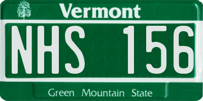VT license plate NHS156