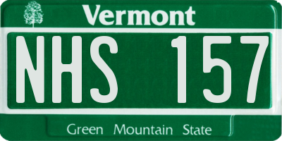 VT license plate NHS157