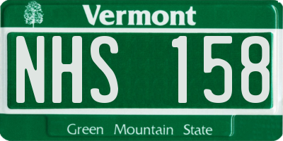 VT license plate NHS158