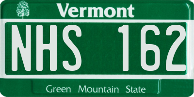 VT license plate NHS162