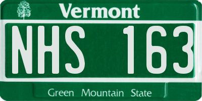VT license plate NHS163
