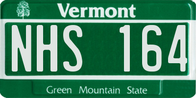 VT license plate NHS164