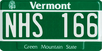 VT license plate NHS166
