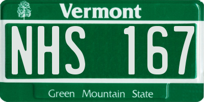 VT license plate NHS167