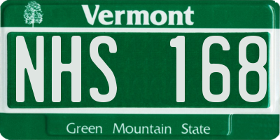 VT license plate NHS168