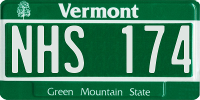 VT license plate NHS174