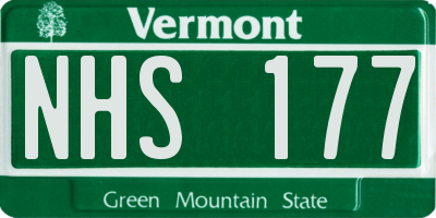 VT license plate NHS177