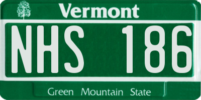 VT license plate NHS186