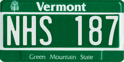 VT license plate NHS187