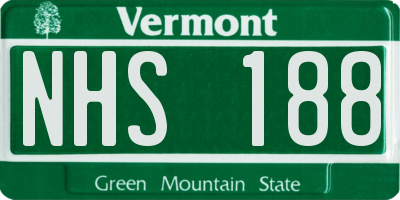 VT license plate NHS188