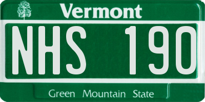 VT license plate NHS190