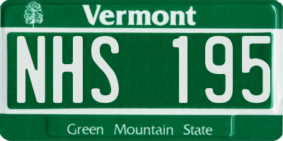 VT license plate NHS195