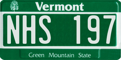 VT license plate NHS197