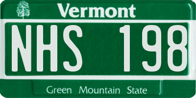 VT license plate NHS198