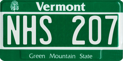 VT license plate NHS207