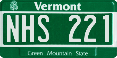 VT license plate NHS221