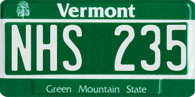 VT license plate NHS235