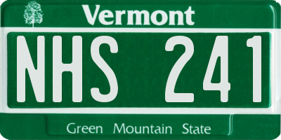 VT license plate NHS241